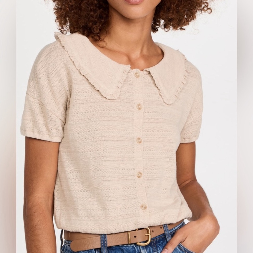 Madewell Beige Collar Top
